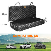 Husa scaune auto protectie si transport animale NextWave®️, universala, taxi, ride sharing, caini, pisici ofera protectie bancheta spate, antialunecare, impermeabila, Piele PU, 133cm, neagra