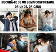 Masca de somn cu casti Bluetooth NextWave®️, design 3D conturat, sunet stereo HD si microfon, Bluetooth 5.2, autonomie 12h, incarcare rapida 1h, material spuma cu memorie si plus respirabil, banda elastica reglabila, negru