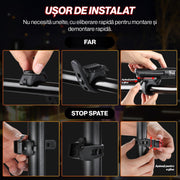 Set Lumini Bicicleta, Trotineta Fata Spate BeGenius®, Far si Stop Reincarcabil USB, Far 4 Moduri si Stop cu 4 Moduri de Functionare, Vizibil pe Timp de Noapte si Zi, Montaj Simplu si Rapid, Rezistent la Apa IP65, Negru