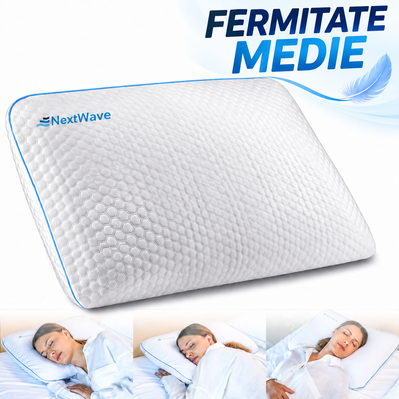 Pernă pentru dormit NextWave Spumă cu memorie cu gel ventilat Confort fermitate medie pentru somn odihnitor