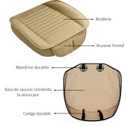 Husa scaun auto NextWave®️, universala, 53 x 53 cm, ofera protectie pentru sezut scaun fata, piele PU, anti-alunecare, design elegant cu buzunar pentru depozitare