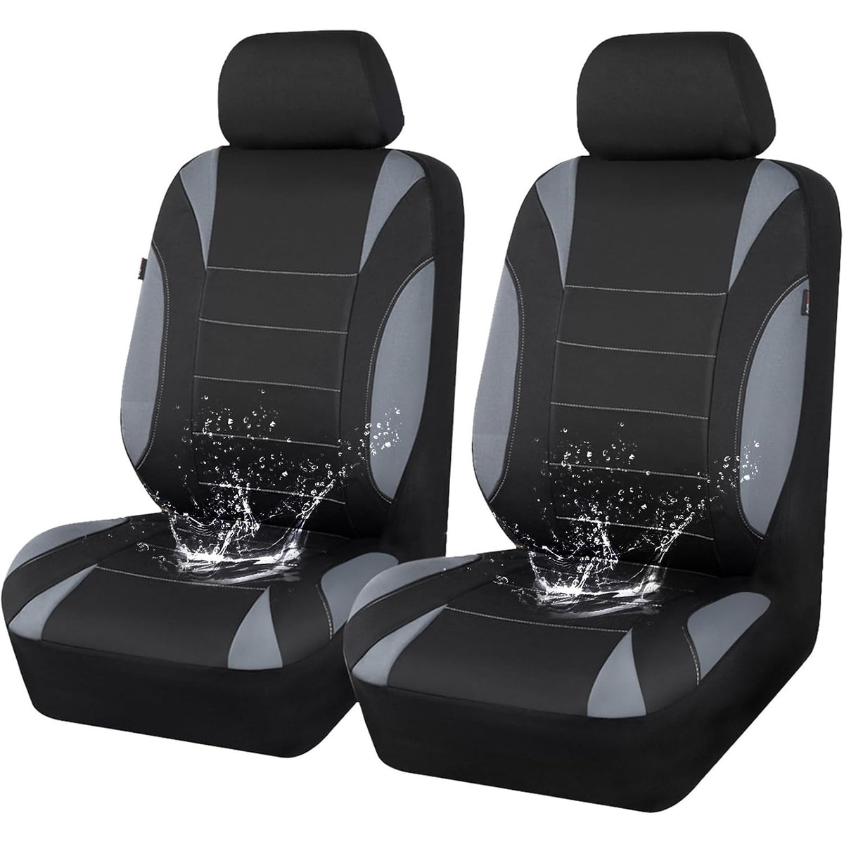 Set huse auto NextWave® pentru scaune fata, 4 piese, neopren impermeabil cu strat EVA de 5 mm, compatibile cu airbag lateral si tetiere detasabile, protectie impotriva petelor, umezelii si uzurii, montare rapida, potrivire universala, gri