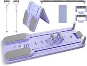 Placa de Pilates multifunctionala NextWave®️, reformer pliabila pentru antrenamentul complet al corpului acasa, benzi elastice de rezistenta, sistem revenire automata, suporturi reglabile 0-180°, din polipropilena durabila, sarcina 155 kg, Mov
