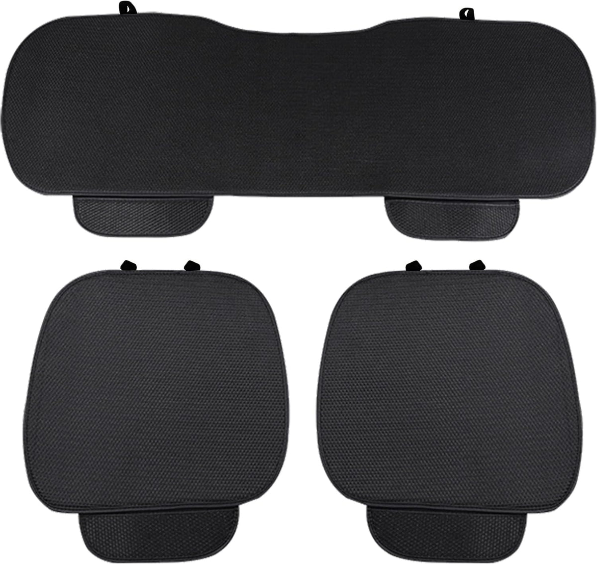 Set 3 huse scaune auto NextWave®️, protectie impotriva petelor si zgarieturilor, buzunar frontal depozitare si montaj rapid, din material respirabil cu burete de inalta densitate, universale pentru autoturisme si SUV, fata 53x49 cm, spate 133x49 cm