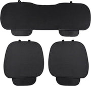 Set 3 huse scaune auto NextWave®️, protectie impotriva petelor si zgarieturilor, buzunar frontal depozitare si montaj rapid, din material respirabil cu burete de inalta densitate, universale pentru autoturisme si SUV, fata 53x49 cm, spate 133x49 cm