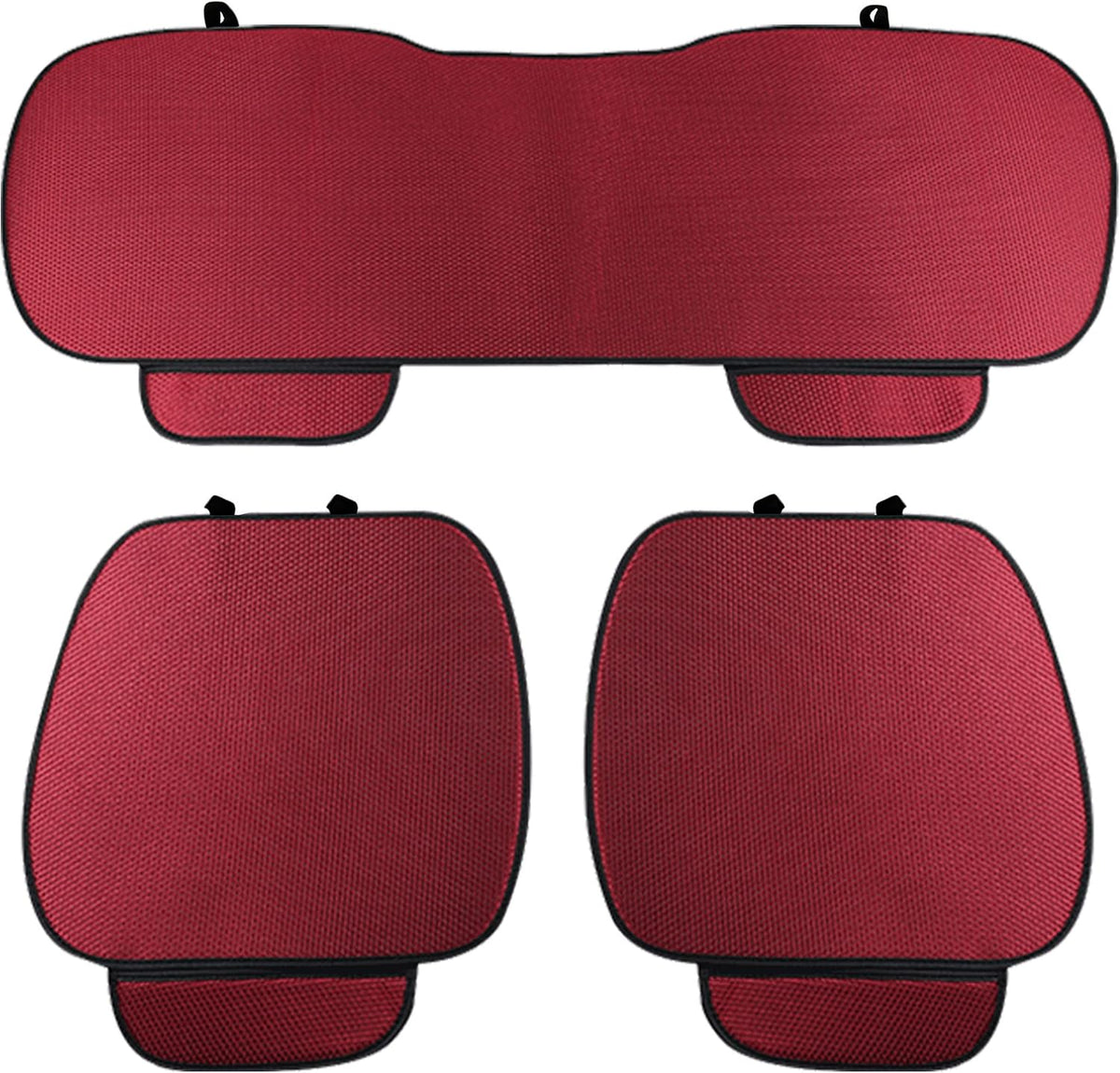 Set 3 huse scaune auto NextWave®️, protectie impotriva petelor si zgarieturilor, buzunar frontal depozitare si montaj rapid, din material respirabil cu burete de inalta densitate, universale pentru autoturisme si SUV, fata 53x49 cm, spate 133x49 cm