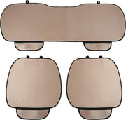 Set 3 huse scaune auto NextWave®️, protectie impotriva petelor si zgarieturilor, buzunar frontal depozitare si montaj rapid, din material respirabil cu burete de inalta densitate, universale pentru autoturisme si SUV, fata 53x49 cm, spate 133x49 cm