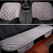 Set huse scaune auto NextWave®️, 3 piese pentru protectie si confort sporit, baza antialunecare si buzunare frontale, din plus de catifea moale cu burete dens, compatibilitate universala pentru sedan, hatchback si SUV, 51x49 cm si 133x49 cm, Gri