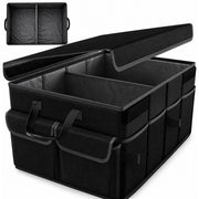 Organizator portbagaj auto NextWave®, pliabil, capacitate 45 L, 2 compartimente spatioase, material Oxford 600D, baza antiderapanta, curele de fixare, capac detasabil si manere ranforsate, pentru cumparaturi si accesorii, negru, 53 x 33 x 27 cm