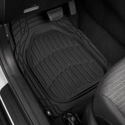 Set covorase auto NextWave®, din cauciuc flexibil impermeabil, margini inalte pentru retinerea apei, noroiului si zapezii, decupabile pentru ajustare, curatare usoara, compatibilitate universala pentru autoturisme, SUV si camionete, negru