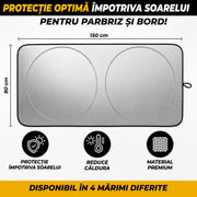 Parasolar auto NextWave® pentru parbriz, material reflectorizant 280T, protectie UV pana la 99%, design pliabil cu cadru flexibil din otel cu memorie, reduce acumularea caldurii si protejeaza interiorul, husa de depozitare inclusa, negru