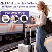 Perna de calatorie pentru gat NextWave®, suport ergonomic 360° pentru cap si barbie, catarama reglabila, include masca de ochi, dopuri urechi si geanta, din spuma cu memorie si catifea respirabila, pentru avion, tren si masina