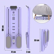 Placa de Pilates multifunctionala NextWave®️, reformer pliabila pentru antrenamentul complet al corpului acasa, benzi elastice de rezistenta, sistem revenire automata, suporturi reglabile 0-180°, din polipropilena durabila, sarcina 155 kg, Mov