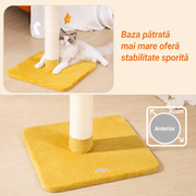 Ansamblu de joaca pentru pisici NextWave®, cu pat moale in forma de nor si husa detasabila lavabila, stalp gros de zgariat din sisal natural, baza patrata lata si stabila, jucarii suspendate, pentru pisici de toate taliile, 44 x 44 x 71 cm