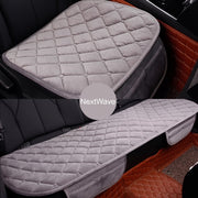 Set huse scaune auto NextWave®️, 3 piese pentru protectie si confort sporit, baza antialunecare si buzunare frontale, din plus de catifea moale cu burete dens, compatibilitate universala pentru sedan, hatchback si SUV, 51x49 cm si 133x49 cm, Gri
