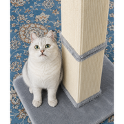 Stalp de zgariat pentru pisici NextWave®, cu suprafata durabila din sisal, culcus superior din plus cu husa detasabila, baza stabila din placa pe baza de lemn, pentru zgariere, intindere si odihna la interior, 50 x 40 x 81 cm, gri