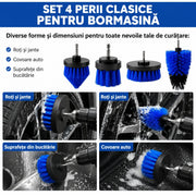 Set detailing auto NextWave®, 36 piese pentru curatare profesionala interior si exterior, perii pentru bormasina, jante, anvelope, bord, tapiterie si grile, lavete din microfibra, accesoriu pentru parbriz, manusa de spalare si cutie de depozitare