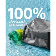 Cos de gunoi auto NextWave®, pliabil si impermeabil, capacitate 7, 6 L, curea reglabila pentru tetiera sau consola, 4 capse magnetice pentru fixarea sacului, buzunare exterioare pentru depozitare, design compact anti-scurgeri, negru