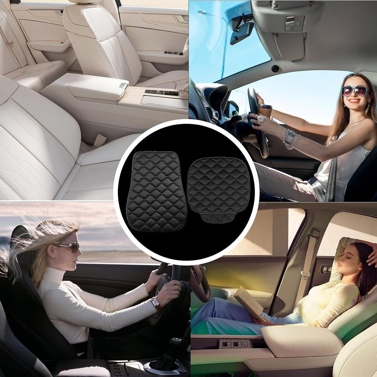 Husa scaun auto fata NextWave®️, universala, masina personala, taxi, ride sharing, potriveste autoturisme si SUV, baza antiderapanta, buzunar frontal pentru depozitare, compatibila cu airbag lateral, material catifea moale, Negru