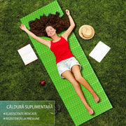Saltea de camping pliabila NextWave®, termoizolanta cu valoare R 2.1, impermeabila si ultra-usoara, design tip acordeon, din spuma IXPE cu celule inchise si folie de aluminiu, pentru drumetii, outdoor si backpacking, 185 x 60 x 1.8 cm, verde