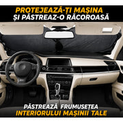 Parasolar auto NextWave® pentru parbriz, material reflectorizant 280T, protectie UV pana la 99%, design pliabil cu cadru flexibil din otel cu memorie, reduce acumularea caldurii si protejeaza interiorul, husa de depozitare inclusa, negru