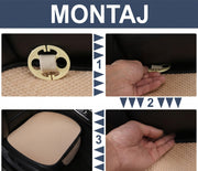 Set 3 huse scaune auto NextWave®️, protectie impotriva petelor si zgarieturilor, buzunar frontal depozitare si montaj rapid, din material respirabil cu burete de inalta densitate, universale pentru autoturisme si SUV, fata 53x49 cm, spate 133x49 cm