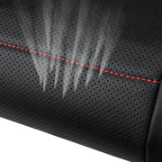Set huse auto pentru scaune fata NextWave®, 4 piese, piele ecologica impermeabila cu burete moale de 5 mm, compatibile cu airbag si tetiere detasabile, protectie impotriva murdariei si zgarieturilor, potrivire universala, negru-rosu