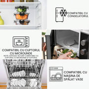 Set 15 Caserole Alimentare din sticla NextWave®️ Capace Etanse, Depozitare Frigider si Congelator, Potrivite pentru Microunde, Fara BPA, Organizare Bucatarie, Inchidere cu 4 Clipsuri, Usor de Curatat, Transparent