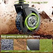 Carucior pliabil utilitar NextWave®️, capacitate mare de incarcare 99, 8 kg, roti pivotante la 360° pentru orice teren, maner telescopic reglabil, cadru din otel carbon si panza Oxford 300D, turistic pentru camping, plaja si gradina, 69x42x45, Negru