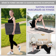 Placa Pilates Reformer 5 in 1 NextWave®️, aparat pliabil pentru antrenament complet si tonifierea corpului acasa, benzi elastice cu rezistenta reglabila, bara Pilates, manere pentru flotari, cronometru si suport telefon, polipropilena