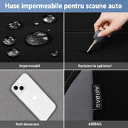 Set huse auto NextWave® pentru scaune fata, 4 piese, neopren impermeabil cu strat EVA de 5 mm, compatibile cu airbag lateral si tetiere detasabile, protectie impotriva petelor, umezelii si uzurii, montare rapida, potrivire universala, gri