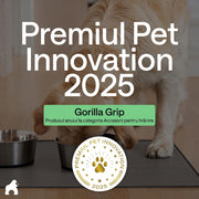 Covoras pentru hranirea animalelor NextWave®️, protejeaza podelele, 100% impermeabil, margini ridicate de 0, 3 cm impotriva scurgerilor, suprafata antiderapanta, din silicon alimentar fara BPA, pentru boluri pisici si caini, 47 x 30 cm, gri