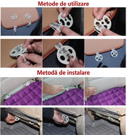 Set huse scaune auto NextWave®️, 3 piese pentru protectie si confort sporit, baza antialunecare si buzunare frontale, din plus de catifea moale cu burete dens, compatibilitate universala pentru sedan, hatchback si SUV, 51x49 cm si 133x49 cm, Gri