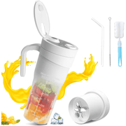 Blender electric portabilMini Blender Electric NextWave™, Portabil, Multifunctional, Auto-curatare, Autonomie Mare, Baterie reincarcabila 4000mAh, Smoothie, legume si fructe, Milk shake, Fresh, 470 ml, 6 Lame 3D