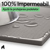 Covoras pentru hranirea animalelor NextWave®️, protejeaza podelele, 100% impermeabil, margini ridicate de 0, 3 cm impotriva scurgerilor, suprafata antiderapanta, din silicon alimentar fara BPA, pentru boluri pisici si caini, 47 x 30 cm, gri
