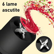 Blender electric portabilMini Blender Electric NextWave™, Portabil, Multifunctional, Auto-curatare, Autonomie Mare, Baterie reincarcabila 4000mAh, Smoothie, legume si fructe, Milk shake, Fresh, 470 ml, 6 Lame 3D