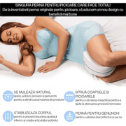 Perna ortopedica pentru genunchi si picioare NextWave®️, Spuma cu memorie, potrivita pentru ameliorarea durerilor de sciatica, spate, sold, genunchi, articulatii, picioare umflate, varice, husa detasabila, alb