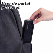 Set tacamuri portabile de calatorie NextWave® cu caseta de transport ranforsata si inchidere cu clema, 4 piese compacte din otel inoxidabil, rezistente la rugina, lavabile in masina de spalat vase, pentru camping, birou si scoala, negru