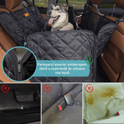 Husa scaune auto protectie si transport animale NextWave®️, Universala, Plasa pentru vizualizare, pentru caini si pisici de toate taliile, ofera protectie 3-1 bancheta spate autoturism, Impermeabila, 137cm, Negru