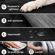 Husa scaun auto protectie si transport animale 2-1 NextWave®️, caini si pisici ofera protectie scaun fata, universala, taxi, ride sharing, impermeabila, antialunecare, 56cm, neagra
