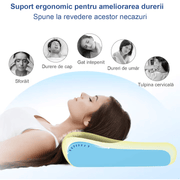 Perna ortopedica pentru dormit NextWave®️, Spuma cu Memorie ergonomica pentru Gat si Suport Cervical, Husa lavabila, Ideala pentru dormitul lateral, spate sau stomac
