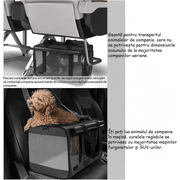 Geanta pentru transport animale mici NextWave®, pisica, caine, iepure, din panza, 46x30x30, Baza rezistenta cu covoras, Usor de transportat, Plasa respirabila