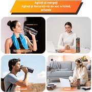 Mini Blender Electric NextWave™, Portabil, Multifunctional, Auto-curatare, Autonomie Mare, Baterie reincarcabila 4000mAh, Smoothie, legume si fructe, Milk shake, Fresh, 400 ml, 6 Lame 3D