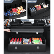 Organizator portbagaj auto Premium NextWave®️, Multifunctional, Pliabil, Rezistent, Manere Laterale, Prindere cu catarame, 3 compartimente mari, 75x31x30 cm