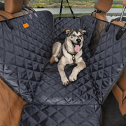 Husa scaune auto protectie si transport animale NextWave®️, Universala, Plasa pentru vizualizare, pentru caini si pisici de toate taliile, ofera protectie 3-1 bancheta spate autoturism, Impermeabila, 137cm, Negru