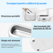 Sterilizator Ultrasonic Profesional 48kHz pentru bijuterii, Proteze, Ochelari, Ceasuri, Monede, Sticla, 2 moduri de curatare, Accesorii de Manichiura si Pedichiura, Biberoane si Suzete, Aparat de curatare pentru uz casnic, portabil, rezervor din inox