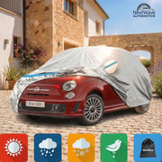 Prelata Auto Premium NextWave®️, Impermeabila, Protectie UV, Praf, Zapada, Inghet, Universala pentru Sedan, Buzunare Oglinzi, Fermoar Usa Sofer, Material Premium, Husa Saculet Depozitare