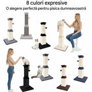 Ansamblu de joaca pentru pisici NextWave®, stalp pentru ascutit ghearelor, bila suspendata, confectionat din sisan natural rezistent la zgarieturi, inaltime mare pentru protectia mobilierului