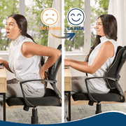 Perna lombara ortopedica NextWave®, din spuma cu memorie, Suport lombar pentru scaun de birou sau masina, Respirabila si Antialunecare, Husa detasabila, Negru, 44 x 40 x 11cm