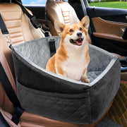 Scaun auto pentru caini NextWave®, detasabil si lavabil, pentru animale de pana la 13,6 kg, cu centura de siguranta, curele de fixare, umplutura din burete, suprafata moale si buzunare laterale, pentru bancheta fata sau spate, negru, 50 x 49 x 32 cm